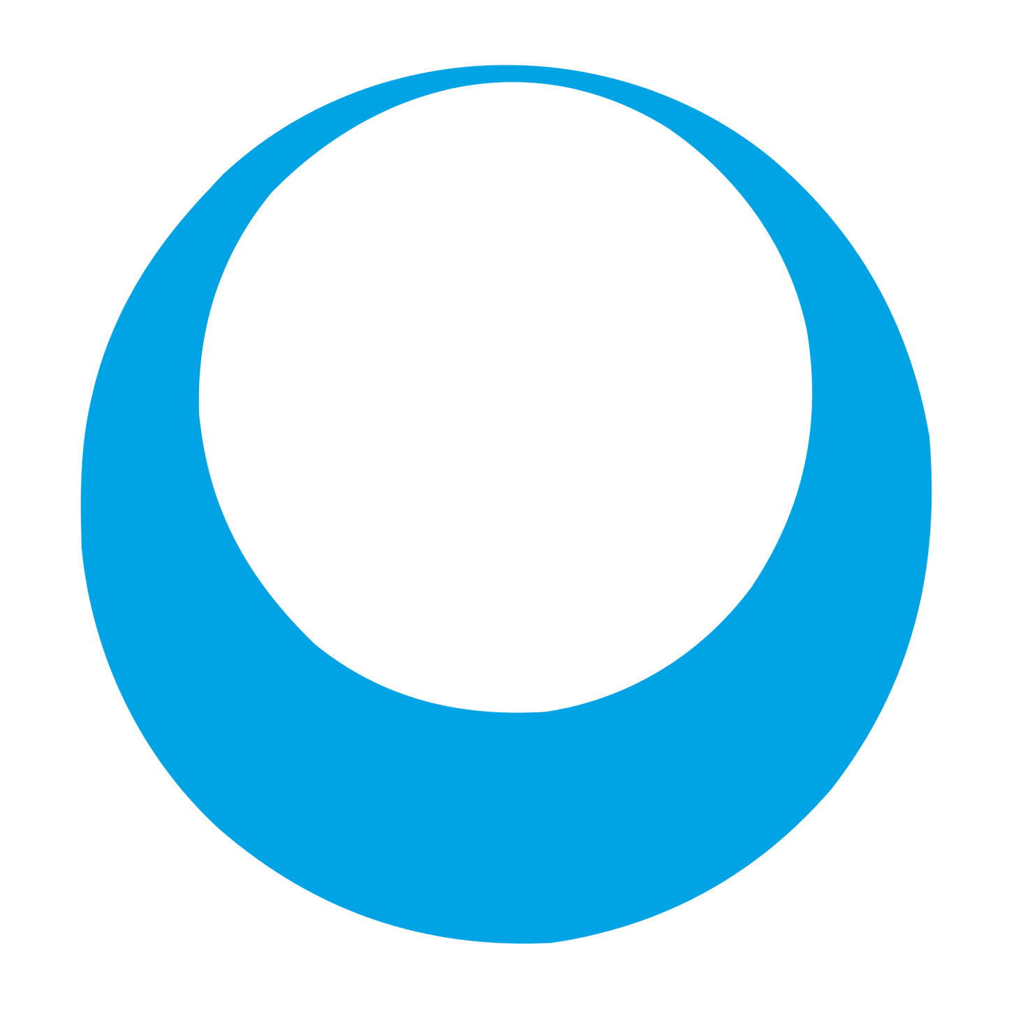Crescent Moon Negative Space Logo #00a3e4