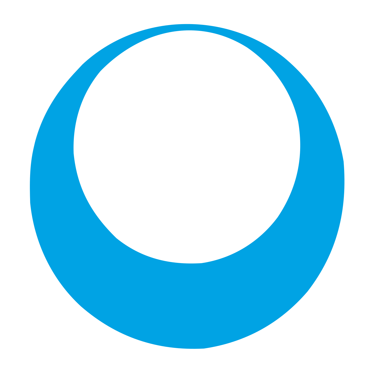 Crescent Moon Negative Space Logo #00a3e4