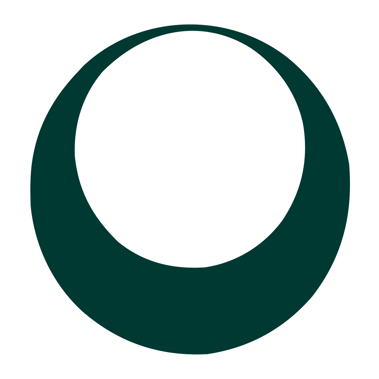 Crescent Moon Negative Space Logo #003932