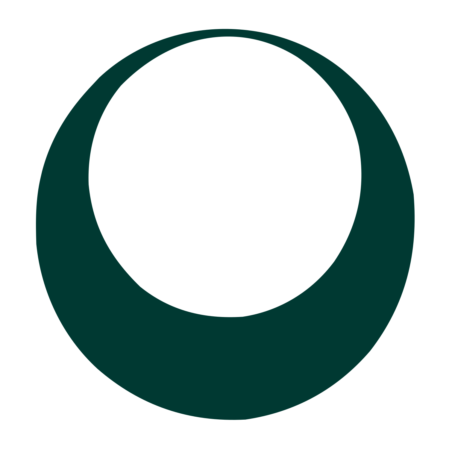 Crescent Moon Negative Space Logo #003932
