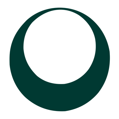 Crescent Moon Negative Space Logo #003932