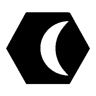 Crescent Moon Hexagon Logo