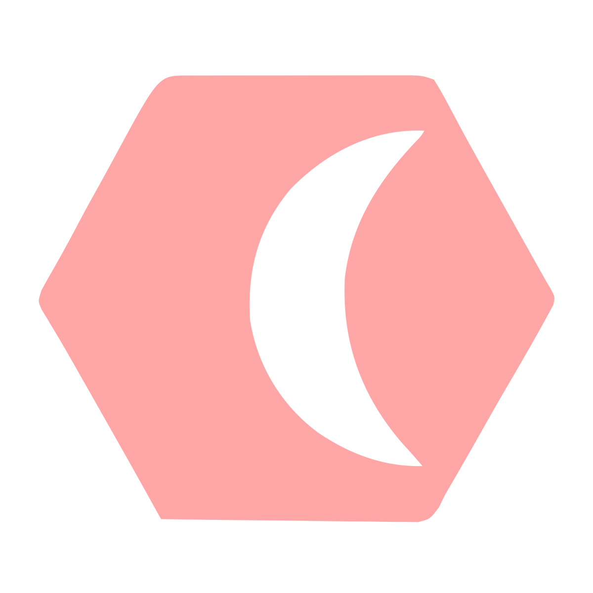 Crescent Moon Hexagon Logo #ffa6a6