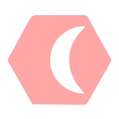 Crescent Moon Hexagon Logo #ffa6a6