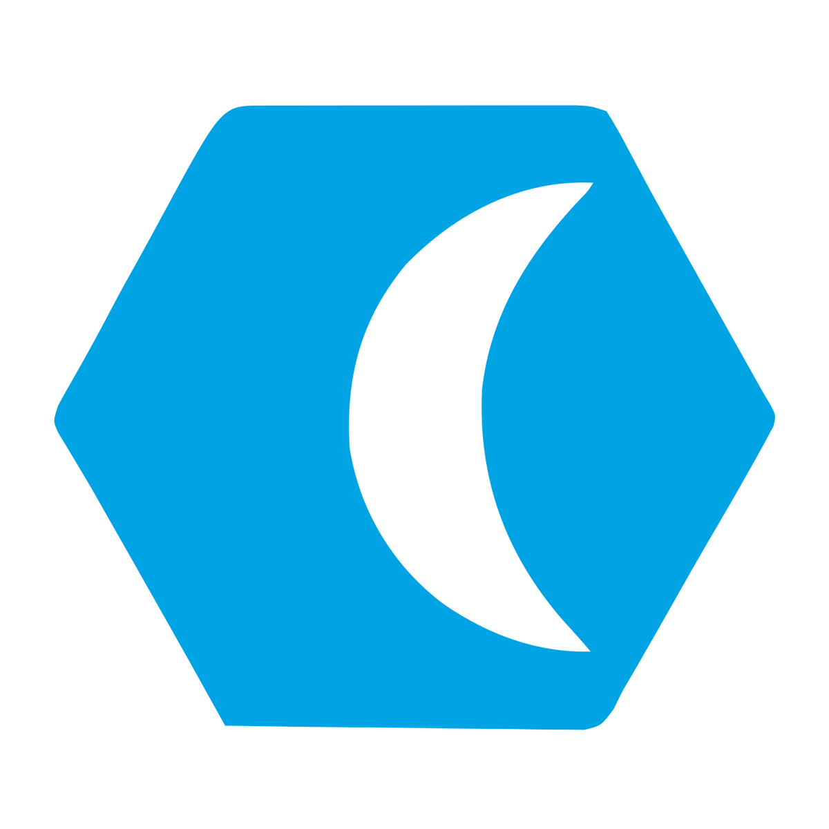 Crescent Moon Hexagon Logo #00a3e4