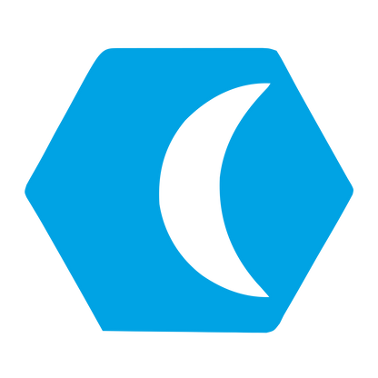 Crescent Moon Hexagon Logo #00a3e4