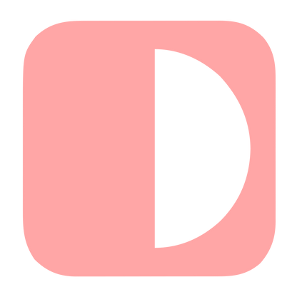 Letter D Moon Logo #ffa6a6