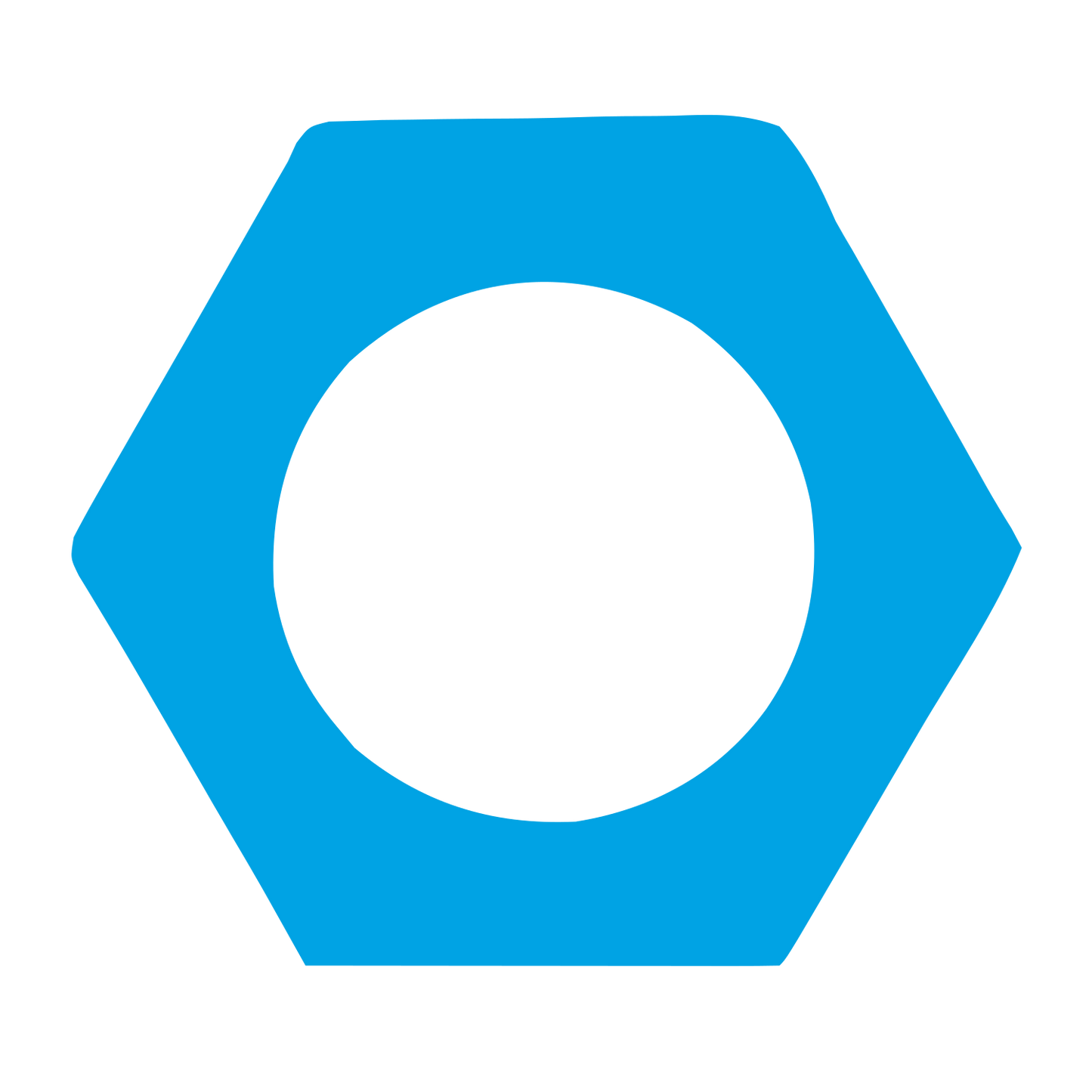 Hex Nut Circle Logo #00a3e4