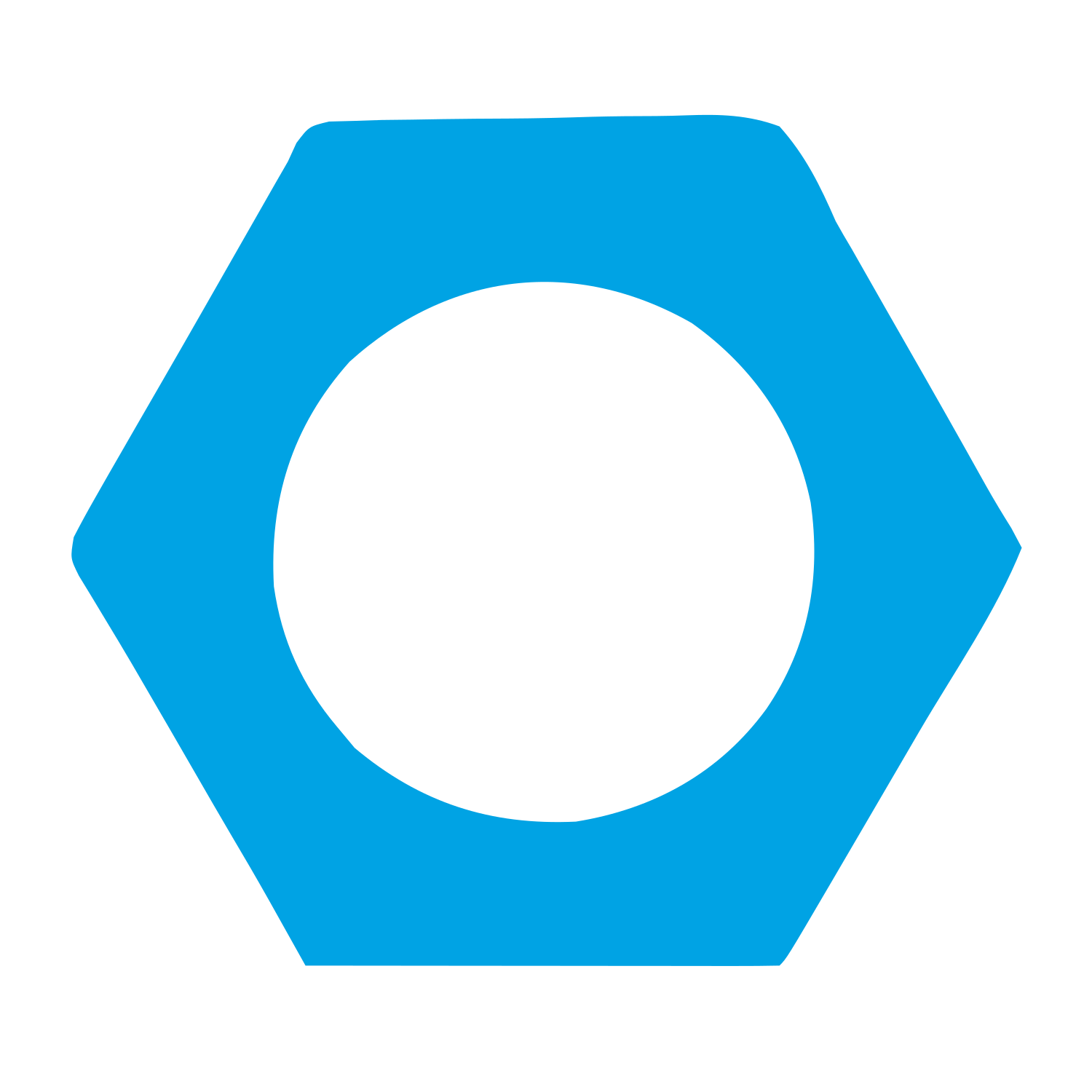 Hex Nut Circle Logo #00a3e4
