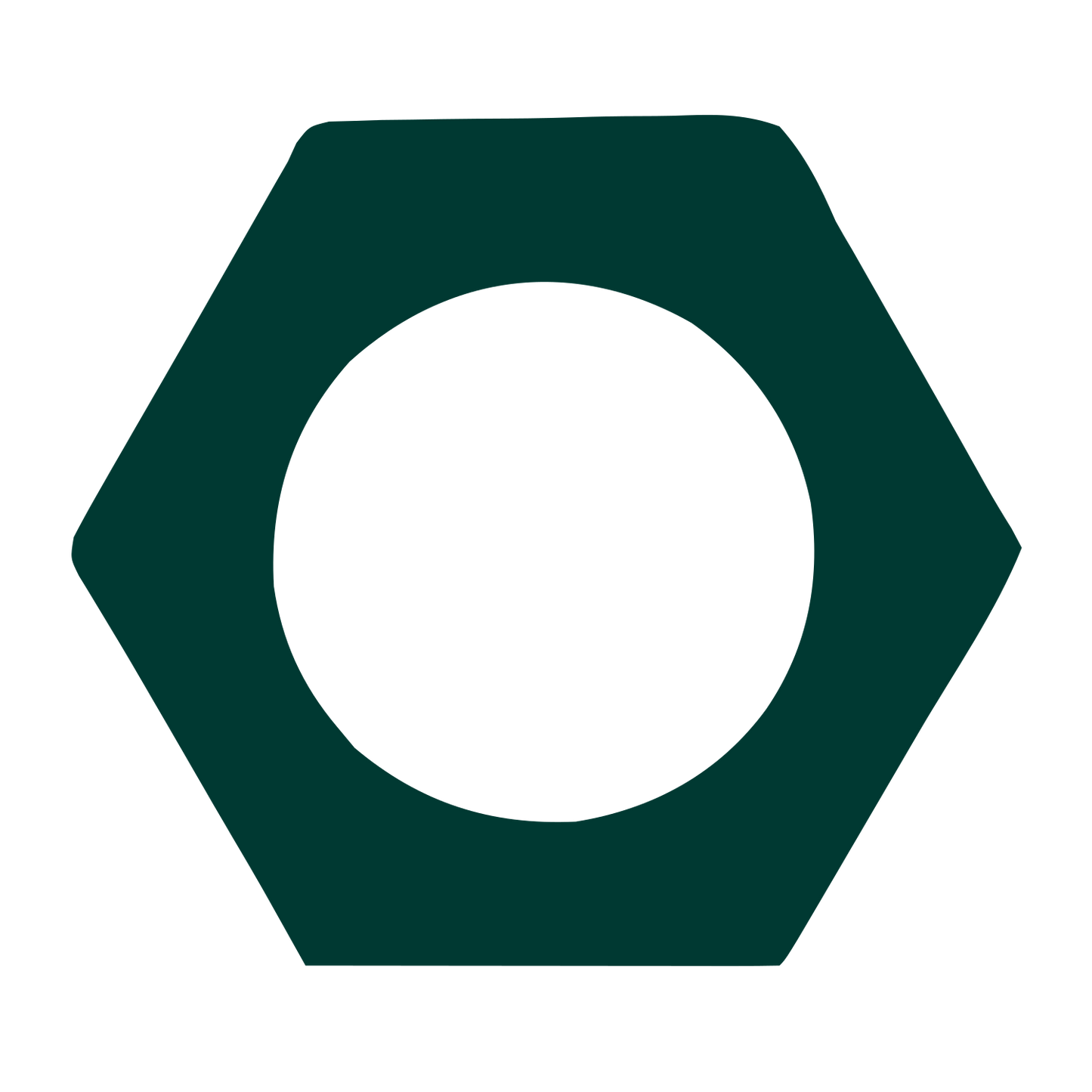 Hex Nut Circle Logo #003932