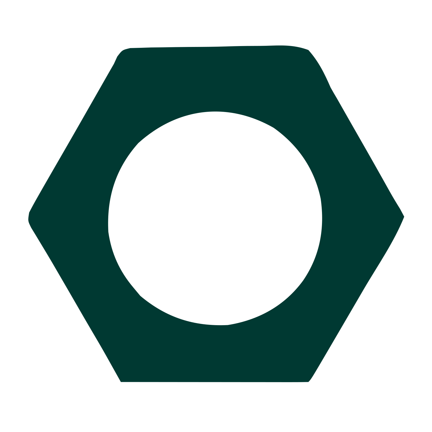 Hex Nut Circle Logo #003932