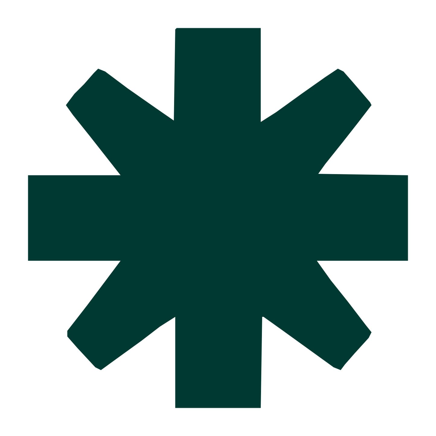 Asterisk Star Logo #003932