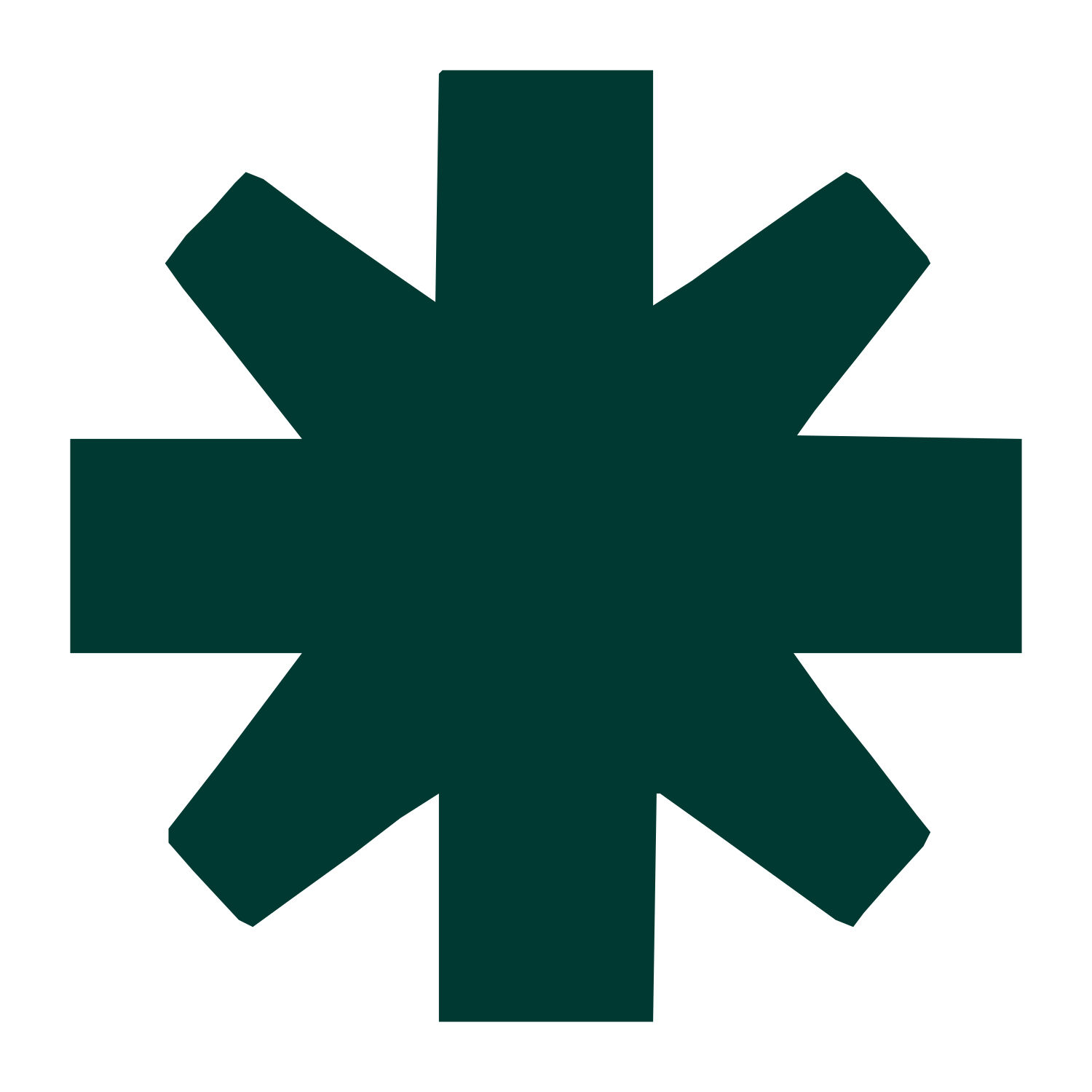 Asterisk Star Logo #003932