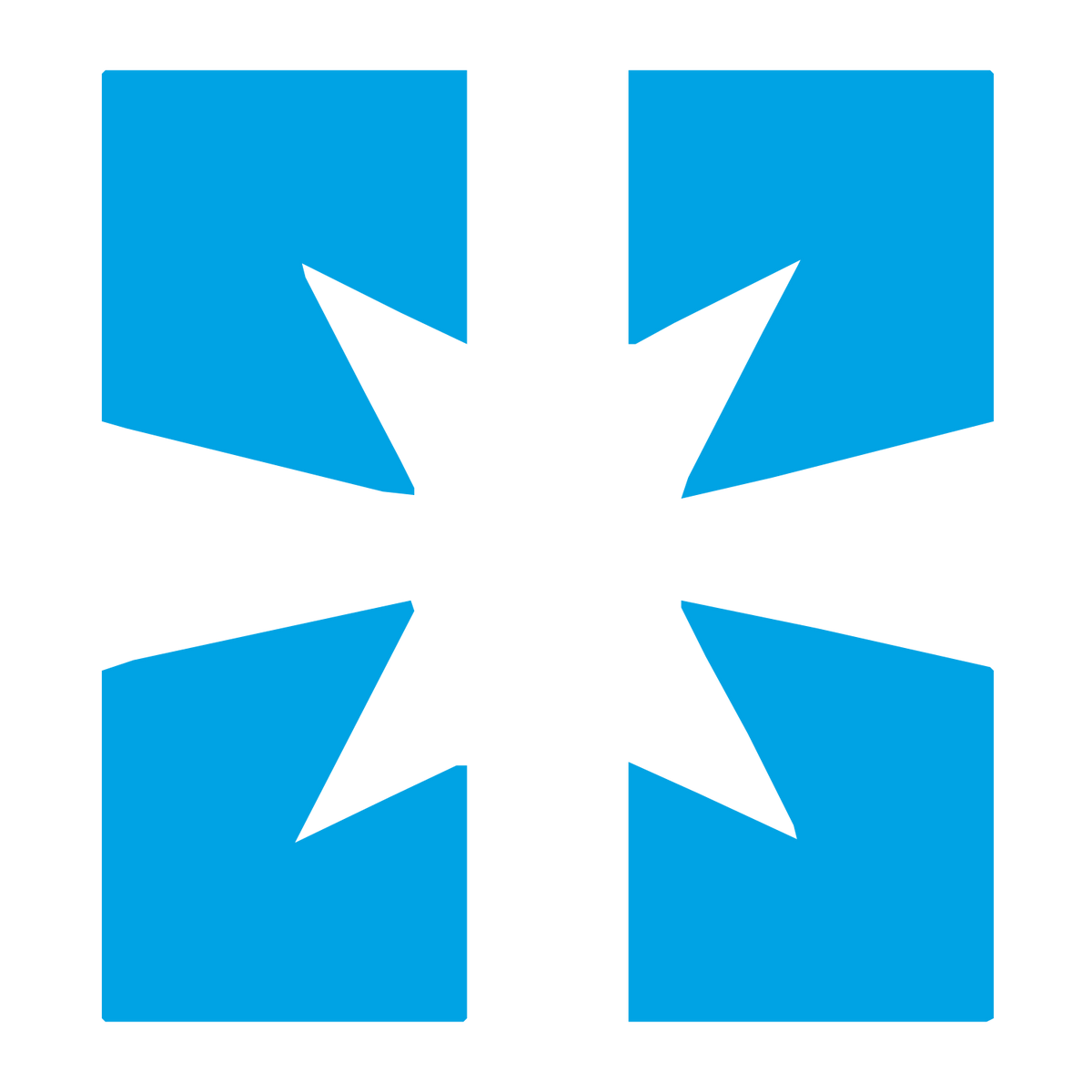 Converging Arrows Star Logo #00a3e4