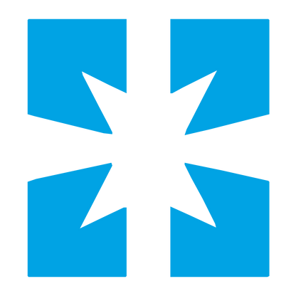 Converging Arrows Star Logo #00a3e4