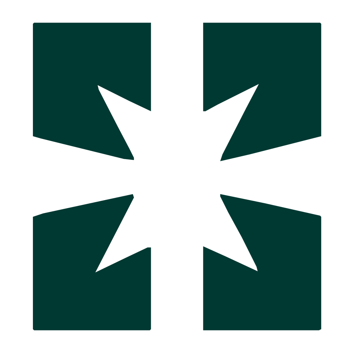 Converging Arrows Star Logo #003932