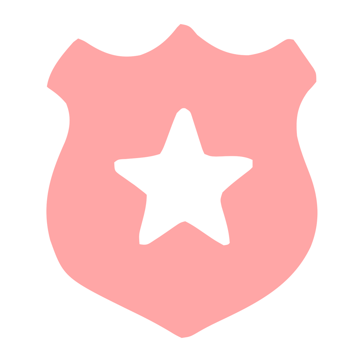 Police Badge Star Logo #ffa6a6