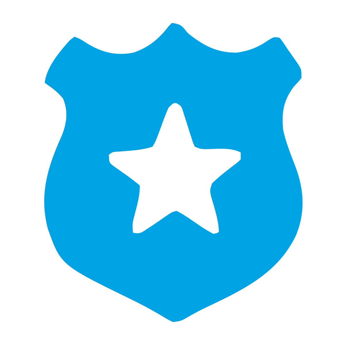 Police Badge Star Logo #00a3e4