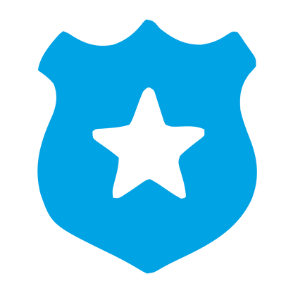 Police Badge Star Logo #00a3e4