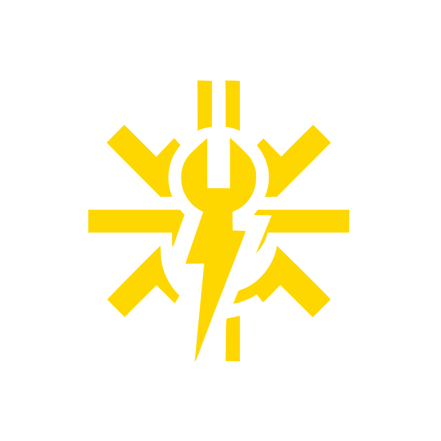 Geometric Flash Wrench Logo #FFD700