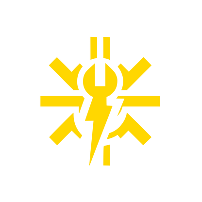 Geometric Flash Wrench Logo #FFD700