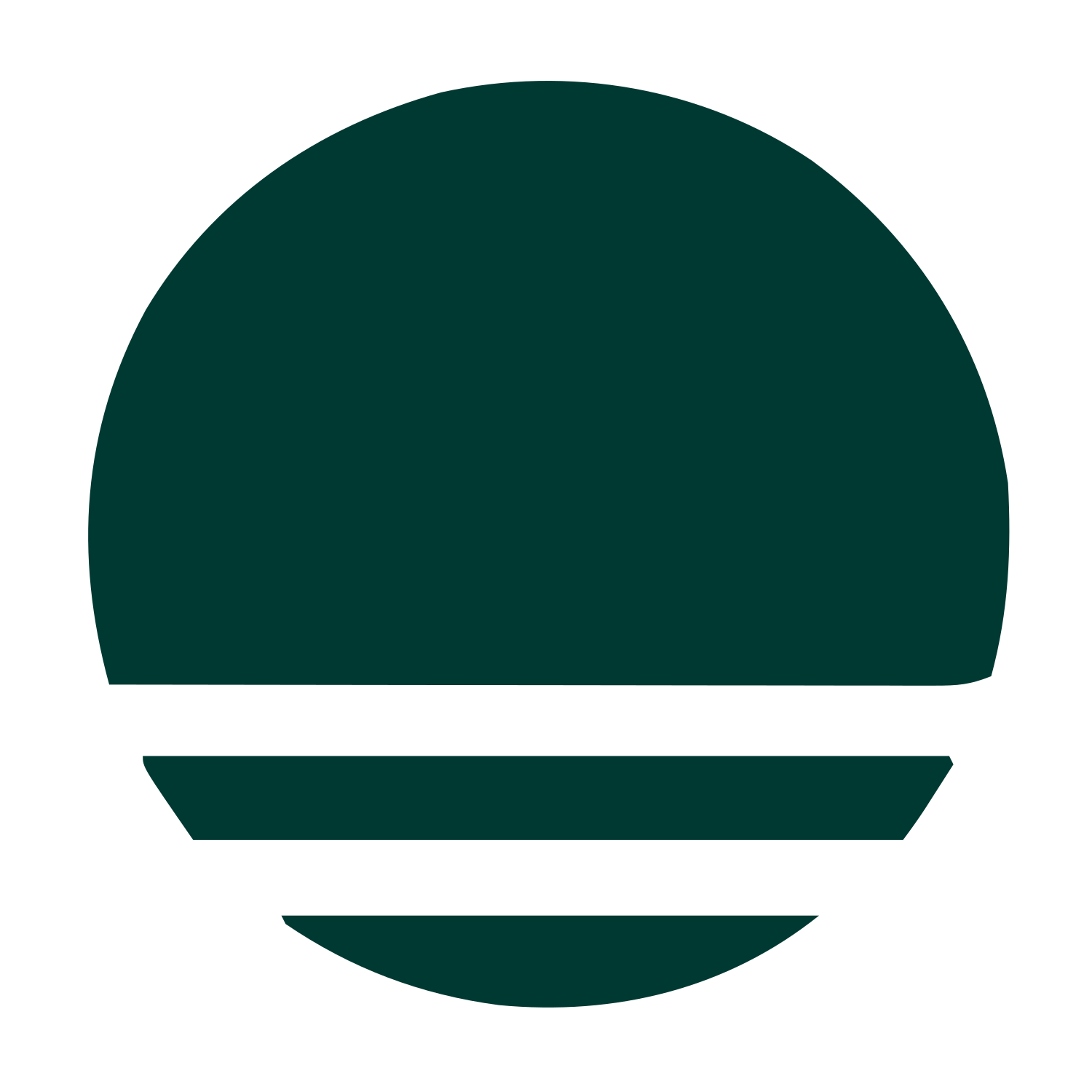 Sunset Horizon Stamp Logo #003932