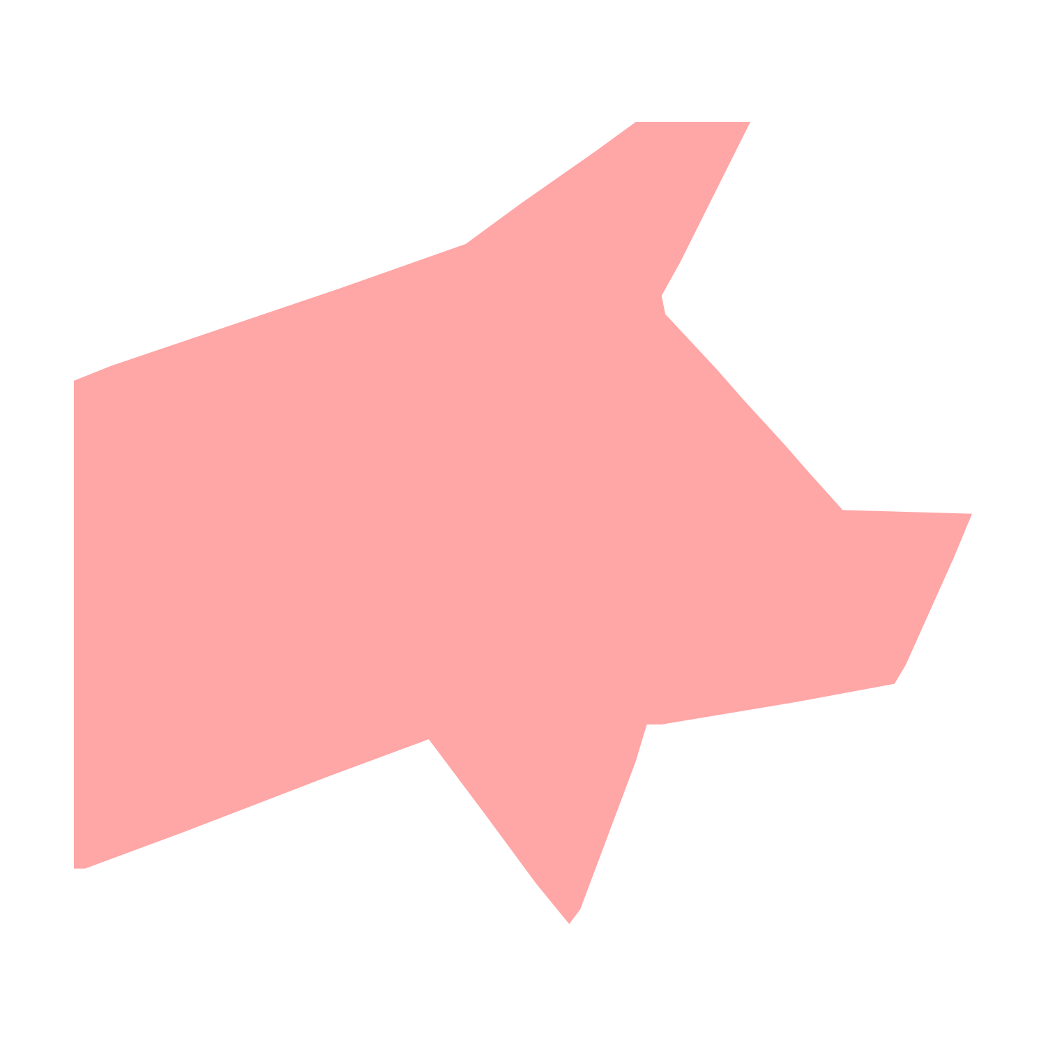 Geometric Pig Head Logo #ffa6a6