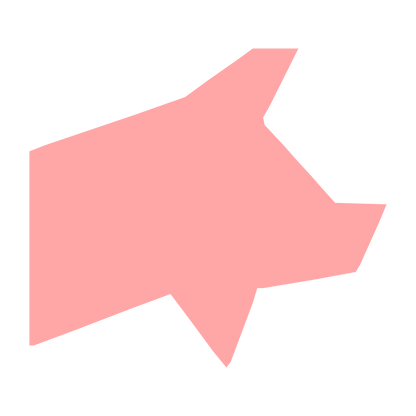 Geometric Pig Head Logo #ffa6a6
