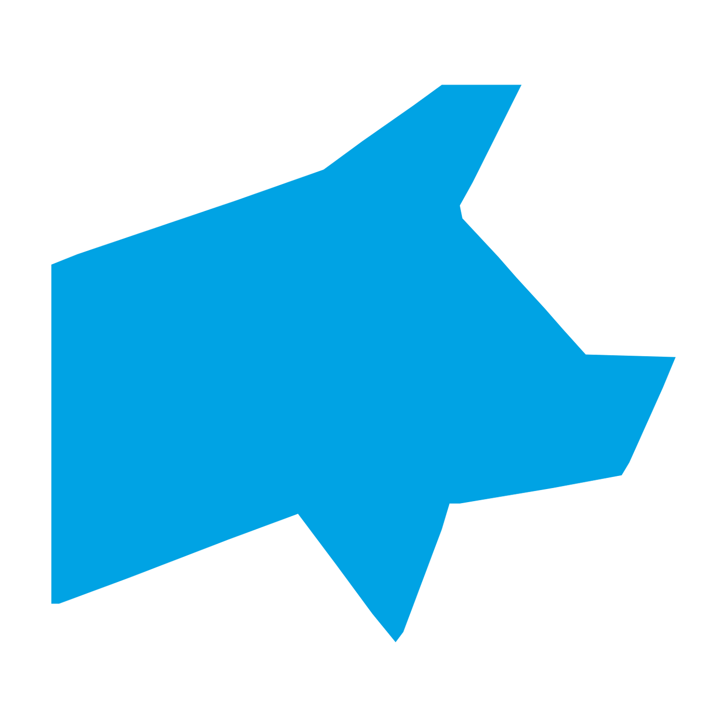 Geometric Pig Head Logo #00a3e4