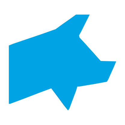 Geometric Pig Head Logo #00a3e4