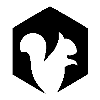 Squirrel Hexagon Negative Space Logo