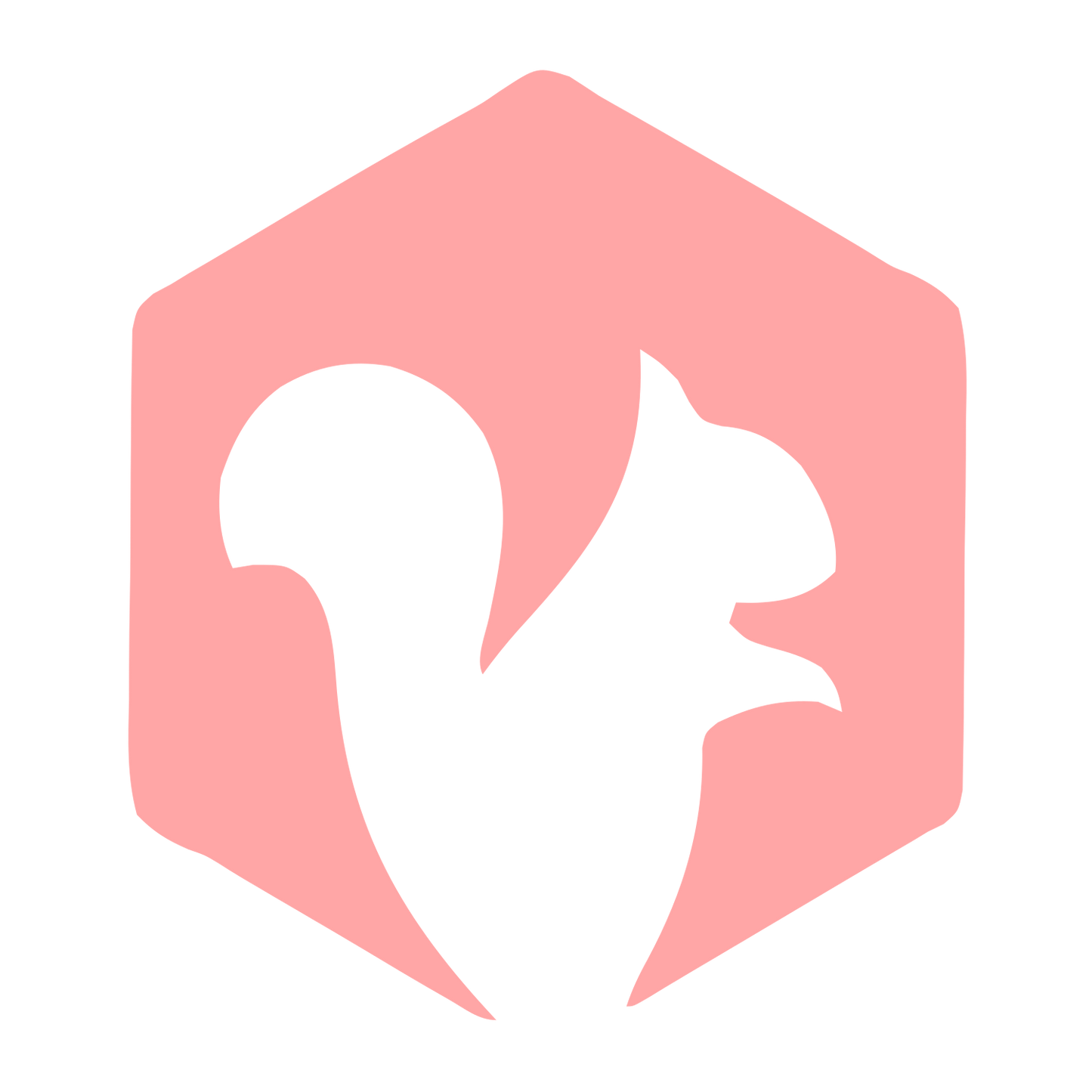 Squirrel Hexagon Negative Space Logo #ffa6a6