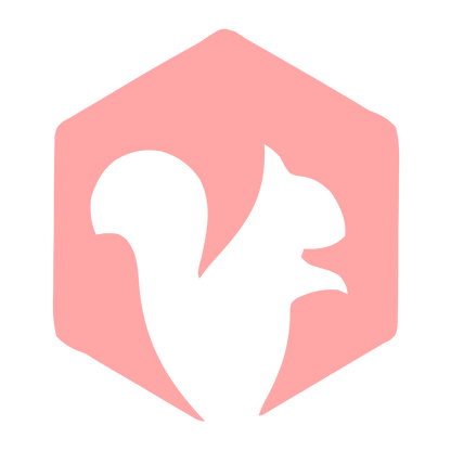 Squirrel Hexagon Negative Space Logo #ffa6a6