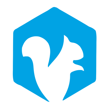 Squirrel Hexagon Negative Space Logo #00a3e4