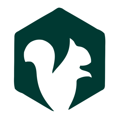 Squirrel Hexagon Negative Space Logo #003932