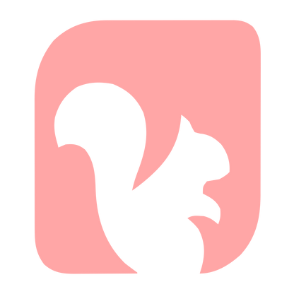 Squirrel Negative Space Logo #ffa6a6