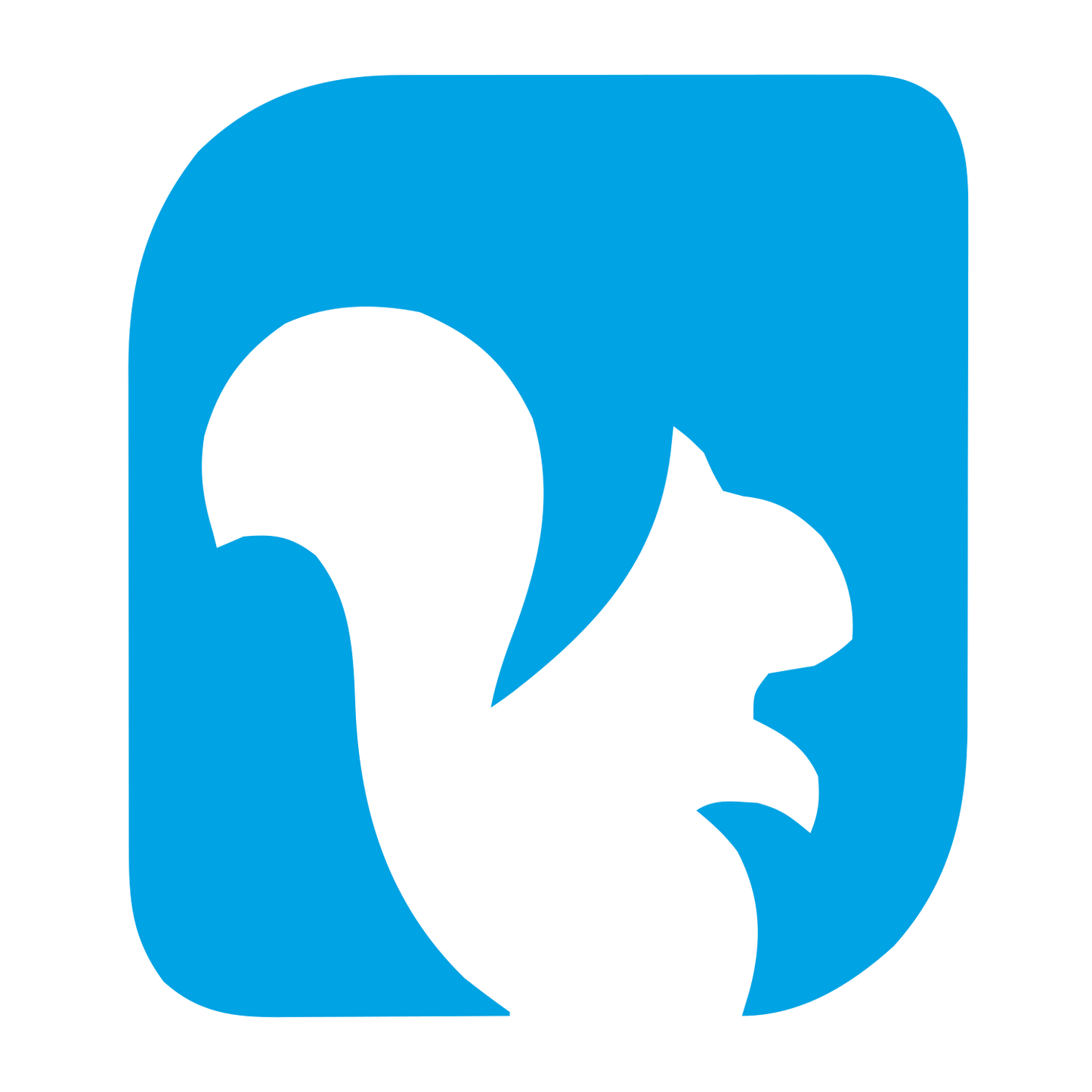 Squirrel Negative Space Logo #00a3e4