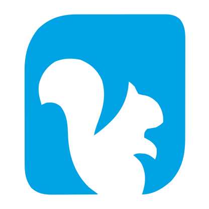 Squirrel Negative Space Logo #00a3e4