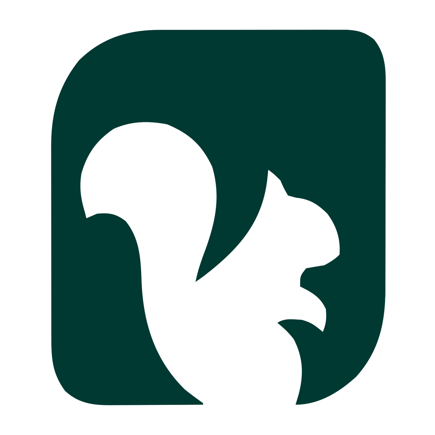 Squirrel Negative Space Logo #003932