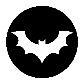 Bat Circle Negative Space Logo