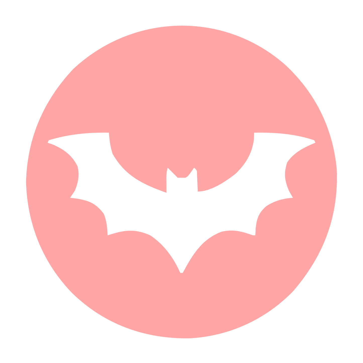 Bat Circle Negative Space Logo #ffa6a6