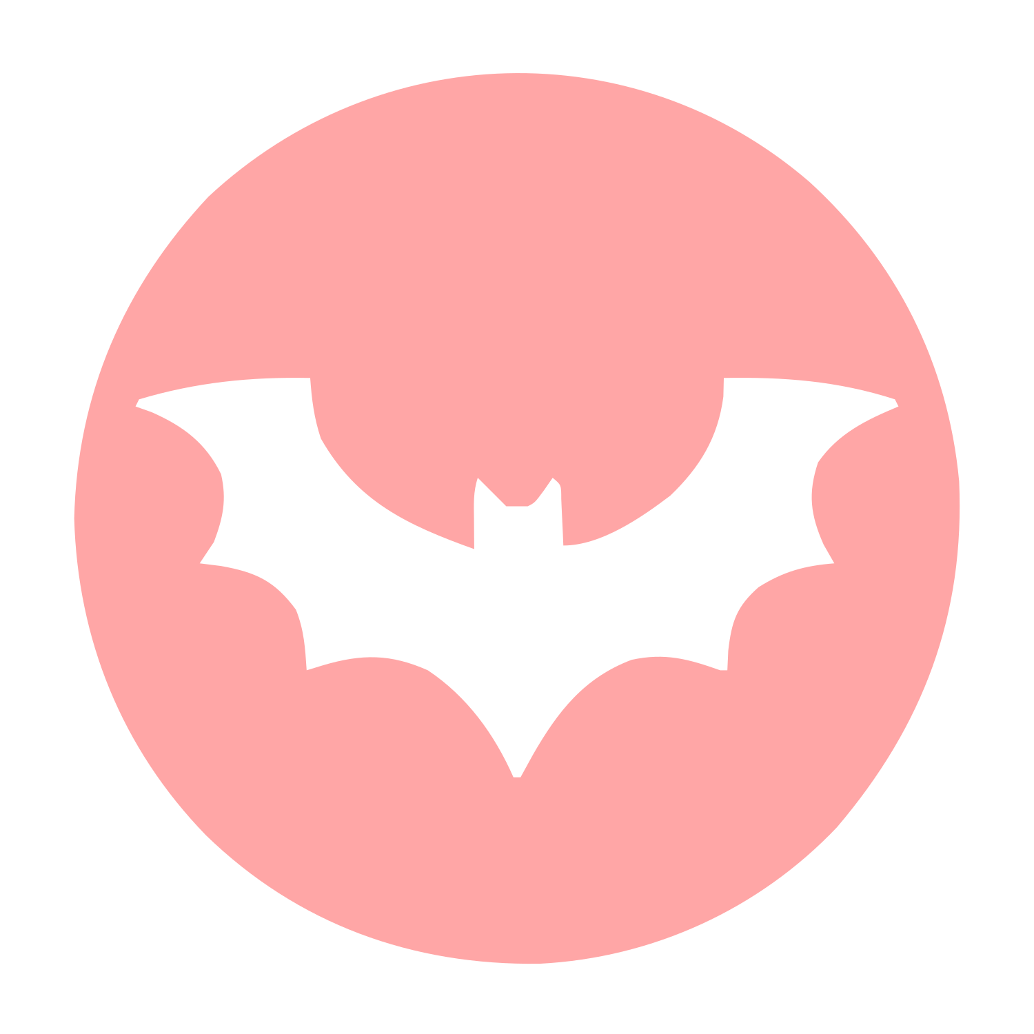 Bat Circle Negative Space Logo #ffa6a6