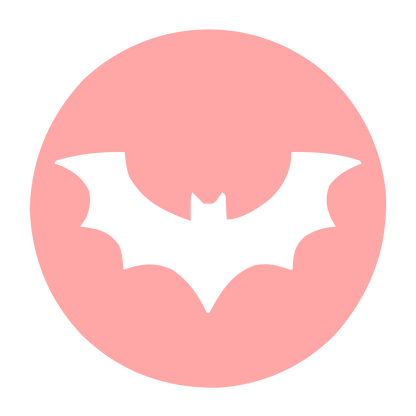Bat Circle Negative Space Logo #ffa6a6