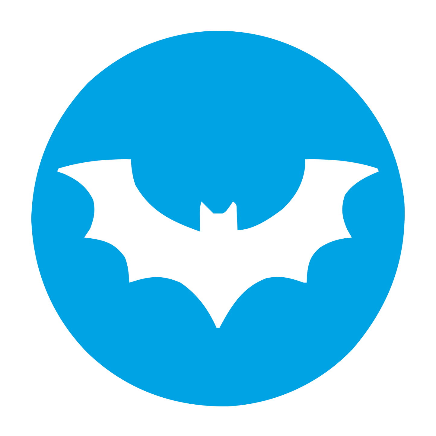 Bat Circle Negative Space Logo #00a3e4