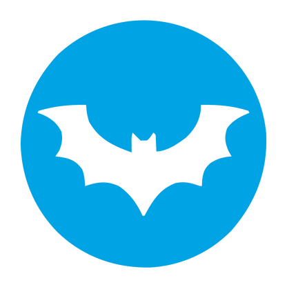 Bat Circle Negative Space Logo #00a3e4
