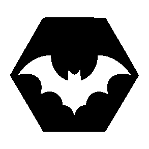 Negative Space Bat Logo