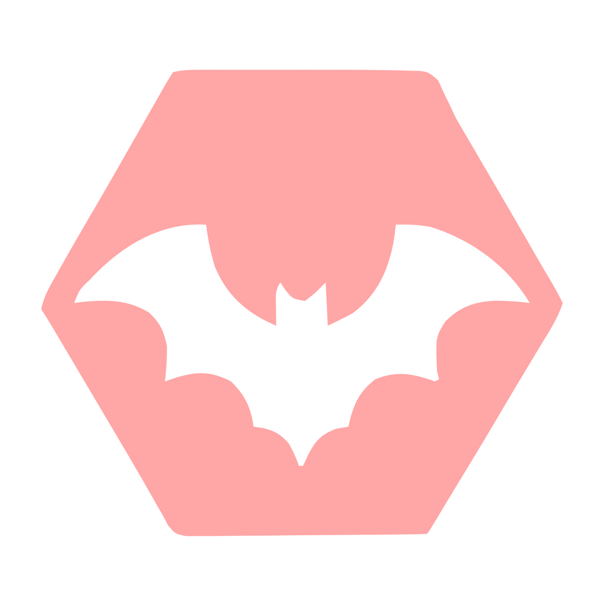 Negative Space Bat Logo #ffa6a6