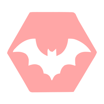 Negative Space Bat Logo #ffa6a6