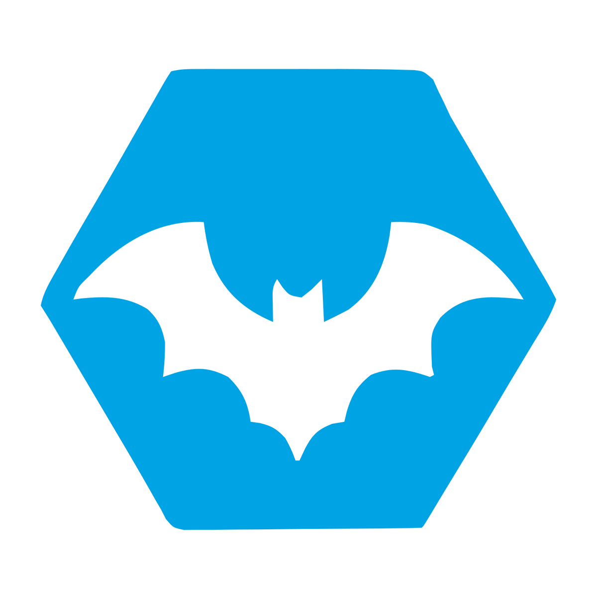Negative Space Bat Logo #00a3e4