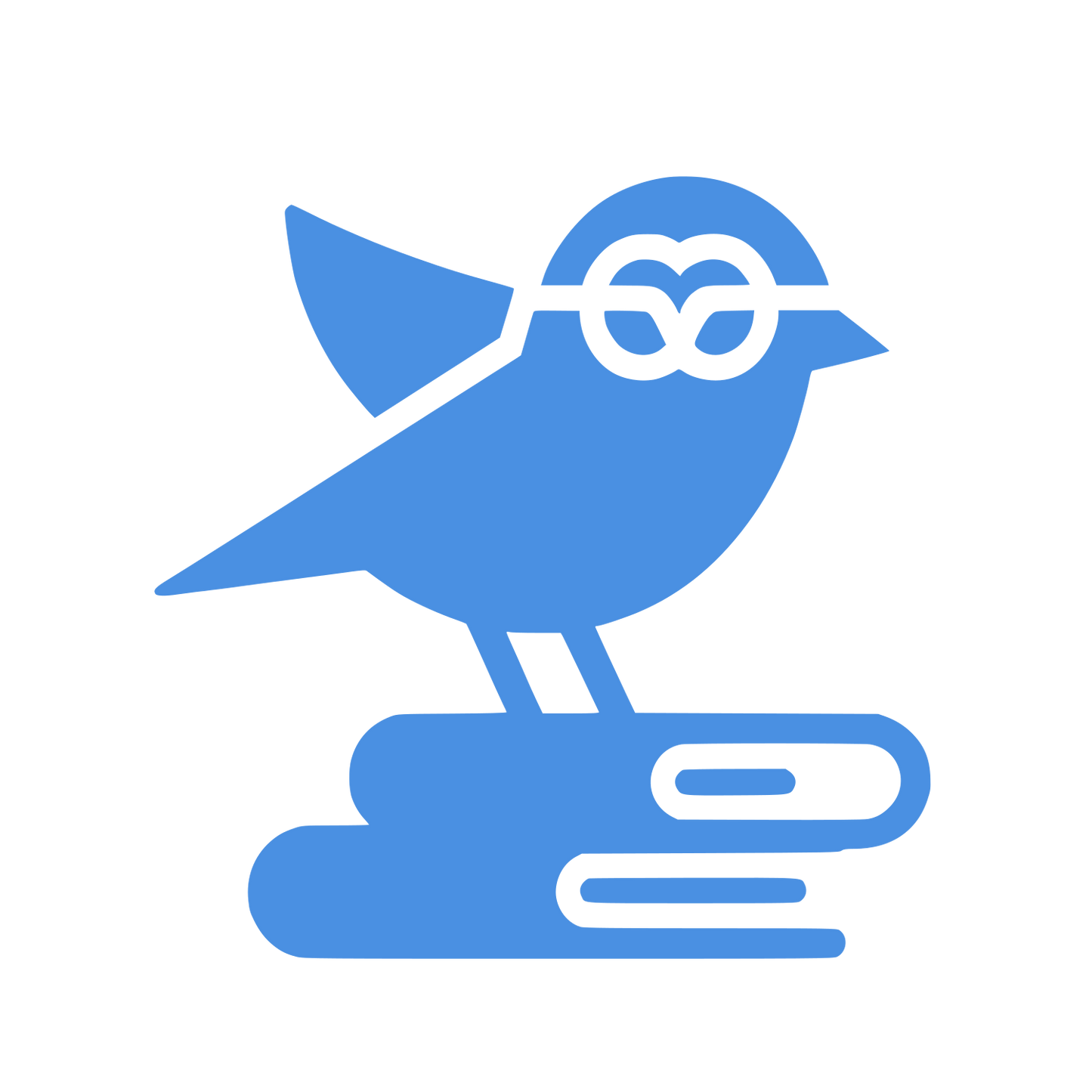 Bird with Glasses Logo #4A90E2